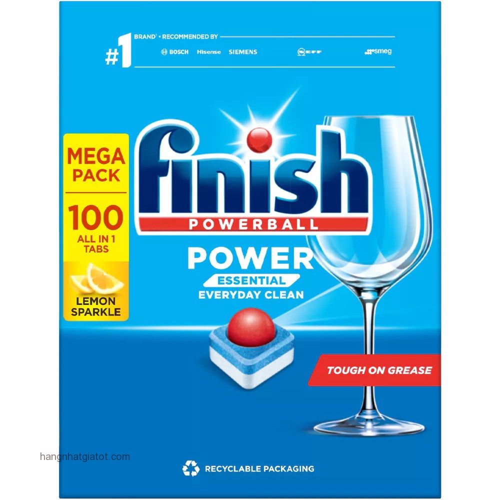 Viên rửa chén FINISH POWER ESSENTIAL LEMON 100 VIÊN- ĐỨC